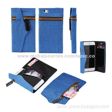 Mobile Phone Cases for iPhone 6, Made of Fabric Material, Book Style, Various Models Available